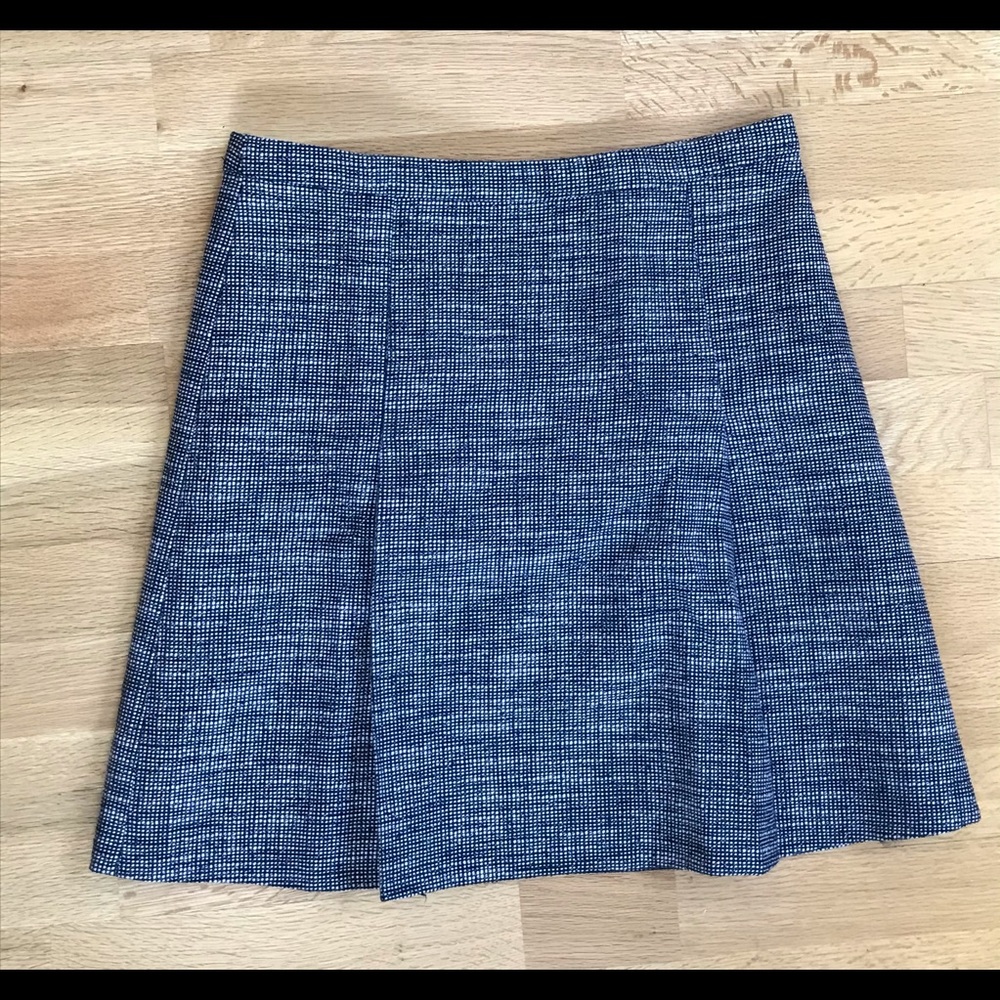 J. Crew Tweed Skirt (4) Blue & White